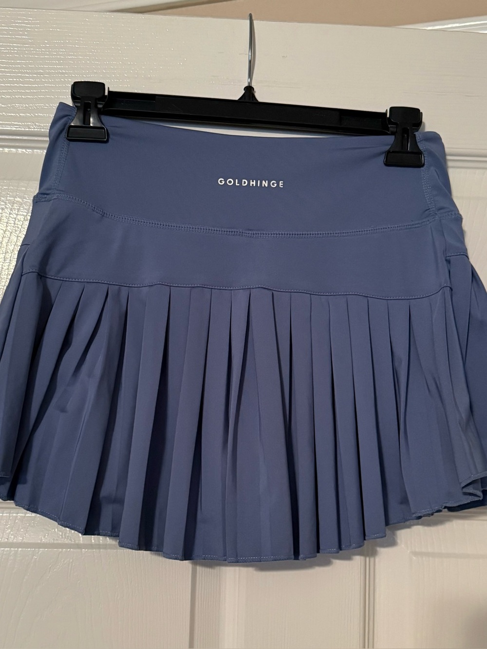 GoldHinge Women's Pleated Active Skort in Periwinkle Blue